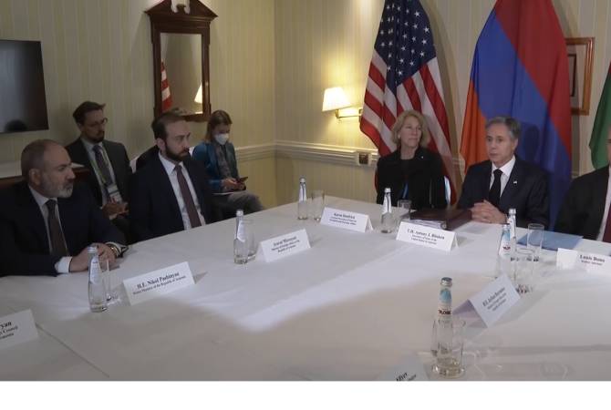 Եռակողմ հանդիպման ընթացքում Փաշինյանը, Բլինքենը և Ալիևն անդրադարձել են Հայաստանի և Ադրբեջանի միջև խաղաղության պայմանագրի շուրջ աշխատանքների ընթացքին